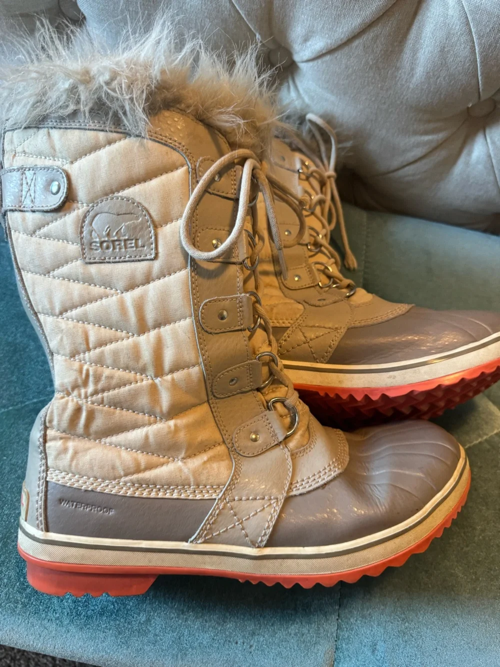 Sorel Cream Faux-Fur Lined Boot